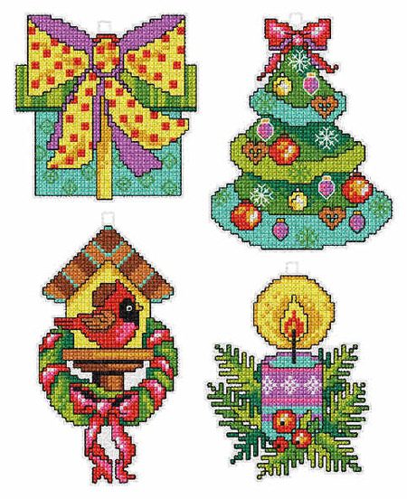 23 / 7654 | Plastic Canvas - Weihnachten (4 Stück)