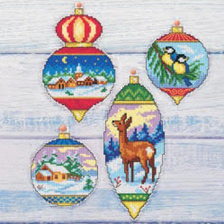 23 / 7673 | Plastic Canvas-Weihnachtsanhänger (4 Stück)